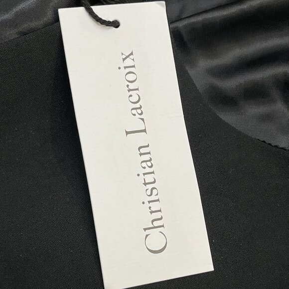 Christian Lacroix Top Womens 8 Black Crepe Strappy Vest Button Front Classic - Picture 8 of 10